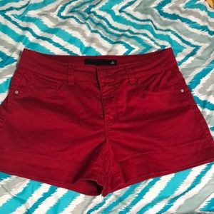 Red Shorts. Dressy material. Not jean material.